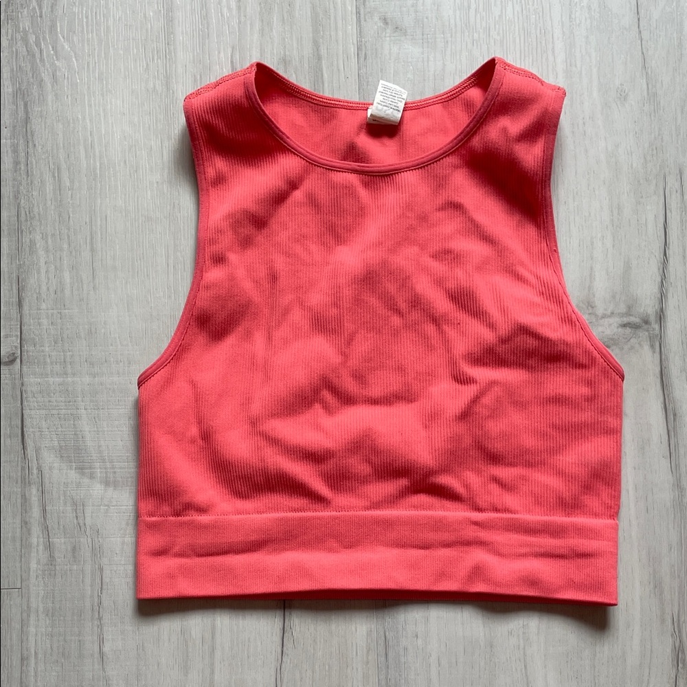 Coral Razor Back Crop Top